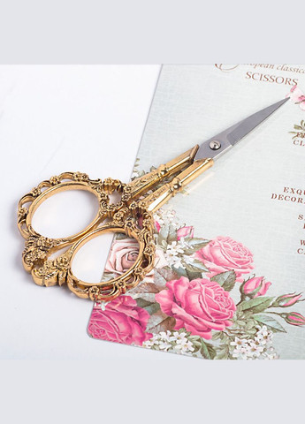 Ножиці для рукоділля вінтажні, 12х4,5 см, античне золото No Brand (340486115)