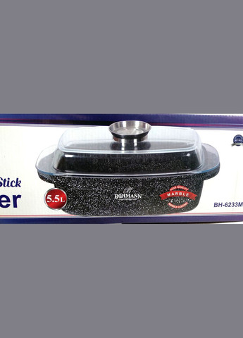 Гусятниця алюмінієва зі скляною кришкою 5.5 л (BH-6233MRB) Bohmann (334004850)