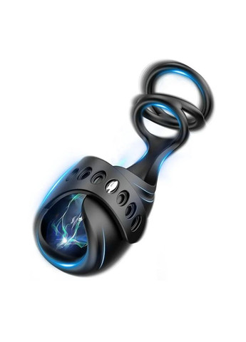 Вибрирующая Smart насадка на член с эрекционными кольцами 9 режимов вибрации черного цвета с силиконовой поверхностью и текстурой. No Brand (370975260)