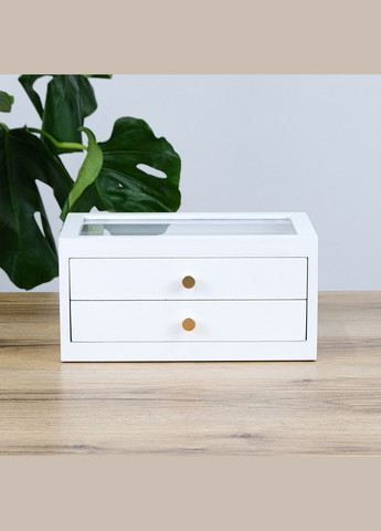 Шкатулка для украшений двухслойная деревянная белая см. (JZ-036-2) Гранд Презент (322190829)