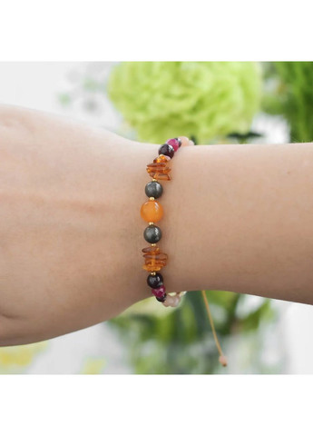 Браслет талісман для знаку зодіаку Лев з натурального каміння на затяжці d-8-6-4-3-2мм+- No Brand Браслет (360564173)