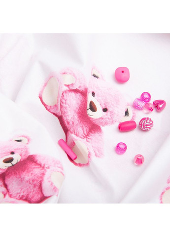 Тканина бязь ранфорс для постільної білизни, бавовна, 130 г/м2, 240 см 8110 v-4 Ведмежата рожева IDEIA (373004802)