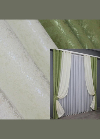 Шторы для спальни 2 шт 1.5 х 2.7 м + тюль 4 х 2.7 м (П4К-014дк (1175-1172ш)-02) No Brand (306634045)