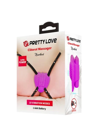 Вибротрусики Стимулятор клитора бабочка фуксия Pretty Love Heartbeat 10 режимов LyBaile (382846779)
