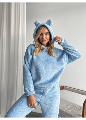 Голубая женский махровый домашний костюм Osoblyva