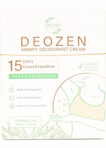 Крем-дезодорант для пахв натуральний на китайських травах, пакування 24 саше 0.8г DEOZEN (338434273)