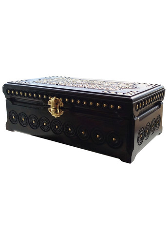 Дерев'яна скринька інкрустована металом, шкатулка (23/13см.) Україна (315728978)