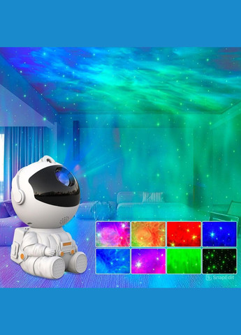 Нічник проектор Астронавт Космонавт Astronaut лазерний дитячий світильник зоряного неба галактики зоряне небо 7443 Білий No Brand (330487038)