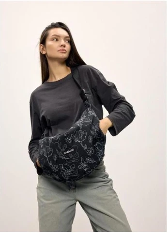 Жіноча сумка Sambag HOBO Dolly з принтом «Blossom» стильна повсякденна сумочка 51907 De Esse (403068394)