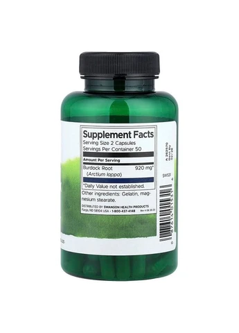 Корінь лопуха Burdock Root 460 mg Full Spectrum, 100 капсул Swanson (397880490)