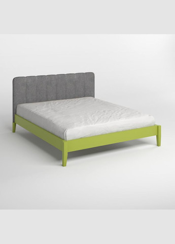 Односпальне дерев'яне ліжко Лондон ДК (S3050G70Y)/Аляска 93 (Сірий) Б1 90х200 см (MBG-6519) Mebigrand (366084192)