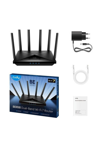WiFi 7 Mesh-маршрутизатор 2.5G WR6500H дводіапазонний BE6500 (73-00580) Cudy (368774334)