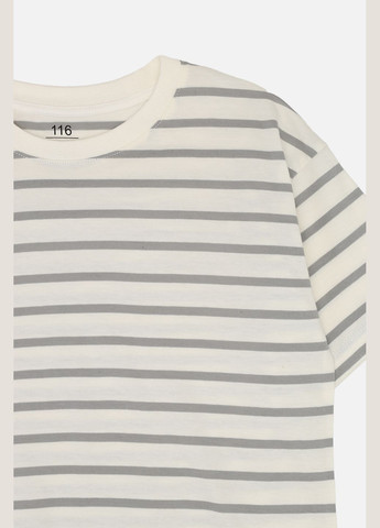 Молочная летняя футболка с коротким рукавом для девочки цвет молочный cb-00271757 Yuki