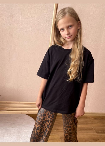 Чорна футболка оверсайз No Brand