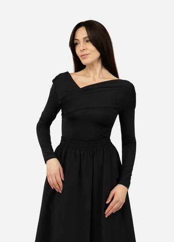 Футболка з довгим рукавом жіноча колір чорний ЦБ-00269352 Reyon - (317210710)