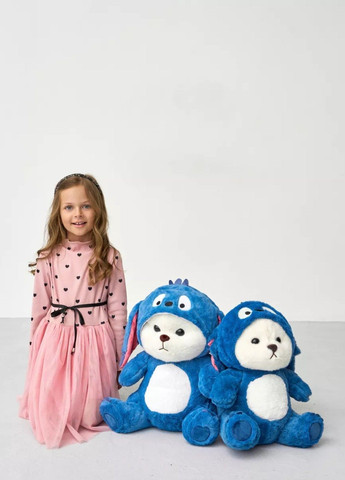 М’яка іграшка Стіч Ведмедик 50 см подушка обіймашка плюшева синій Lalapka (366571297)