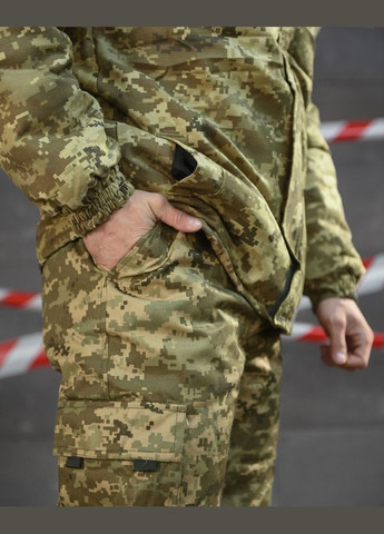 Тактический зимний костюм на флисе куртка+комбинезон пиксель No Brand