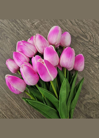 Тюльпан реалистичный искусственный 1шт. Цвет Розово-белый A.G. (322819999)