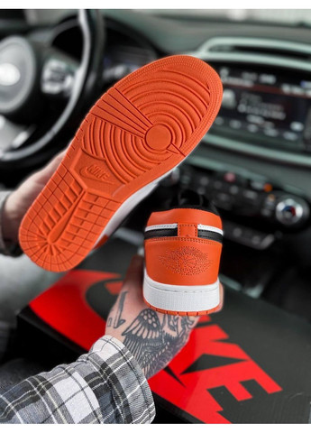 КРОССОВКИ ЖЕНСКИЕ NIKE AIR JORDAN 1 LOW ORANGE WHITE BLACK НАЙК АИР ДЖОРДАН No Brand чёрные демисезоны (368868746)