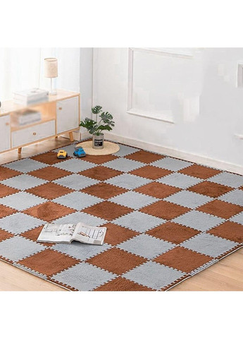 Пол-пазл плюшевый 30х30х1см Коричневый love-shopping Sticker Wall (354655419)