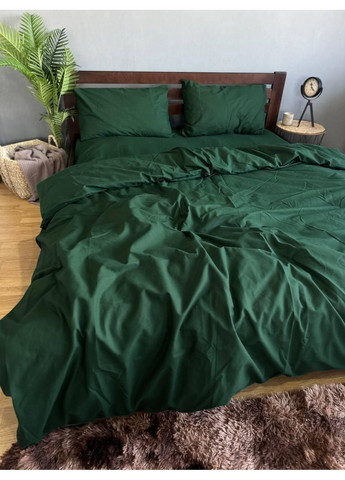 Постельное белье хлопковое Однотонная Двуспальное 180 x 220 Бязь Изумруд 50 х 70 No Brand (352200451)