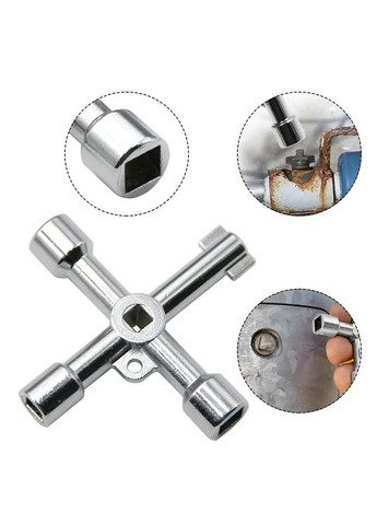 Универсальный служебный ключ распределительного шкафа 4в1 Треугольный Квадратный Круглый 71x71 мм Серебристый No Brand (369163435)