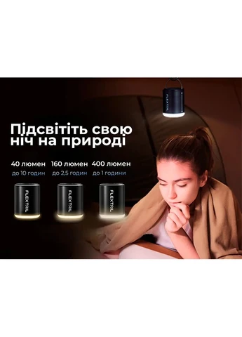 Насос-ліхтар 45х46х59 мм помаранчевий 3 в 1 для кемпінгу Flextail (393510099)