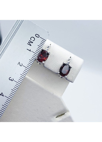 Сережки срібні з гранатом 3,49 г No Brand (369737036)