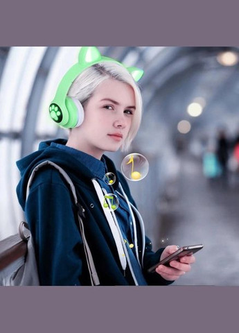 Бездротові навушники з котячими вушками та RGB-підсвіткою VZV 23M. Колір: зелений Cat (364275823)
