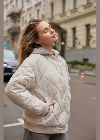 Молочная демисезонная женская демисезонная куртка бомбер «city mood» 951752 Lusskiri
