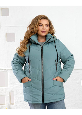 Мятная зимняя зимняя куртка из плащевки эми с утеплителем. куртка-пальто DK/DL Мода без кордонів