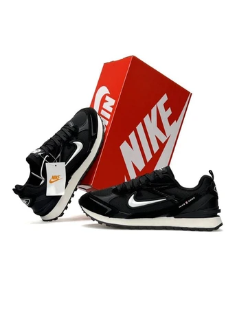 Черные демисезонные кроссовки мужские nike No Brand Waffle S Black White