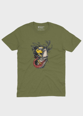 Хаки (оливковая) мужская футболка с принтом супервора - веном (ts001-1-hgr-006-013-003) Modno