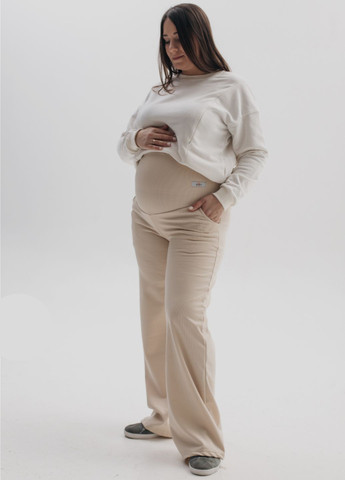 Брюки палаццо для беременных в рубчике на флисе HN (316261939)