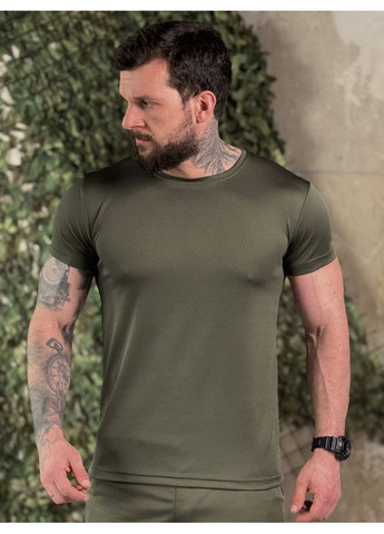 Тактична чоловіча футболка з принтом олива No Brand (353390406)