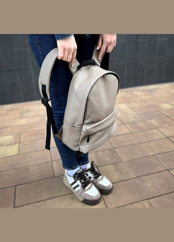 Серый рюкзак из экокожи портфель городской компактный женский мужской Town Style mini No Brand (290011630)