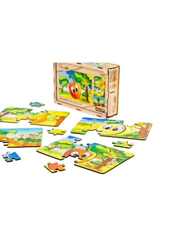 Детский деревянный пазл Фрукты 4 в 1 Puz-84681, 80 элементов No Brand (356675988)