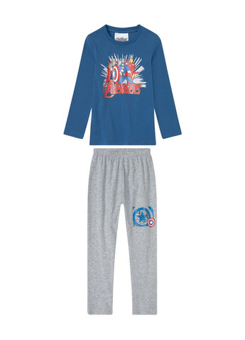 Синя піжама (лонгслів і штани) для хлопчика 387276 синій Marvel
