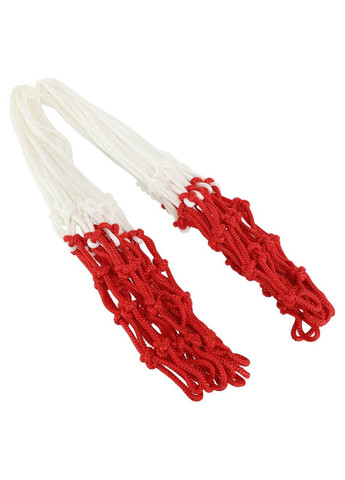 Сітка баскетбольна FOX (поліпропілен, 12 петель, білий-червоний, компл. 2 шт.) (C-8996_Білий-червоний) F.O.X (361439849)