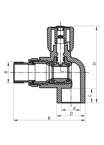 Кран радиаторный 20x1/2 угловой PPR K0157.PRO (KP0201) KOER (322074673)