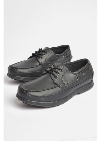 Туфлі чоловічі чорного кольору на шнурівці Let's Shop (301196715)