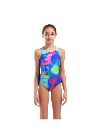 Комбінований демісезонний купальник закритий для дівчат spray paint swimsuit swim pro різнокольоровий Arena