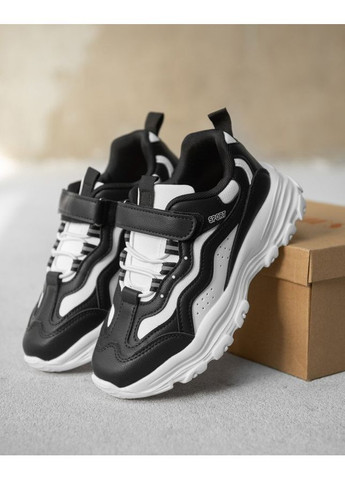 Черно-белые демисезонные детские кроссовки sport ch/b No Brand