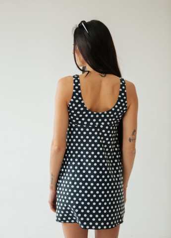 Чорно-білий літній купальник плаття роздільний з велосипедками купальник-сукня, роздільний Ods