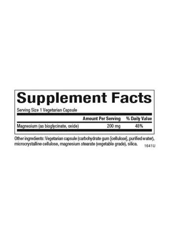 Magnesium Bisglycinate 200mg - 120 vcaps Natural Factors (385917491)