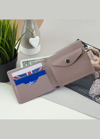 Кошелек женский маленький кожаный HC0042 нюдовый на кнопке HandyCover (326770571)