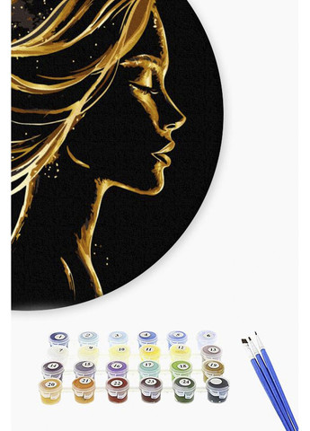 Набір для творчості «Картина за номерами» Золотий жіночий образ на чорному полотні колір різнокольоровий CB-00285603 Brushme (362184989)