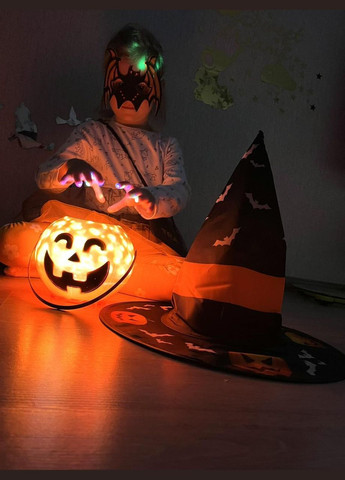 Капелюх відьми з кажанами і гарбузами та сумочка для солодощів на Хелловін для дорослих та дітей Sofia (267425185)