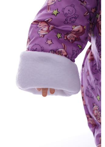 Чоловічок на флісі для дівчинки з Зайчиком бузковий 74 см (37585) BABYKROHA (297198337)