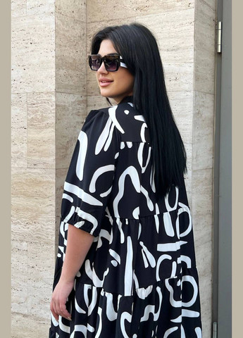 Черное свободное платье Fashion